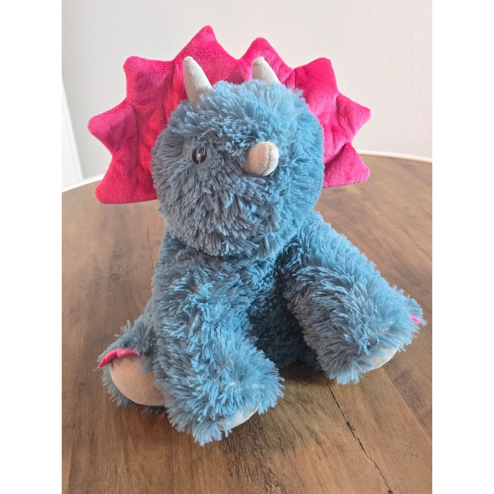 Warmies Triceratops Microwavable Plush Blue Pink Dinosaur Lavender Scented 9"